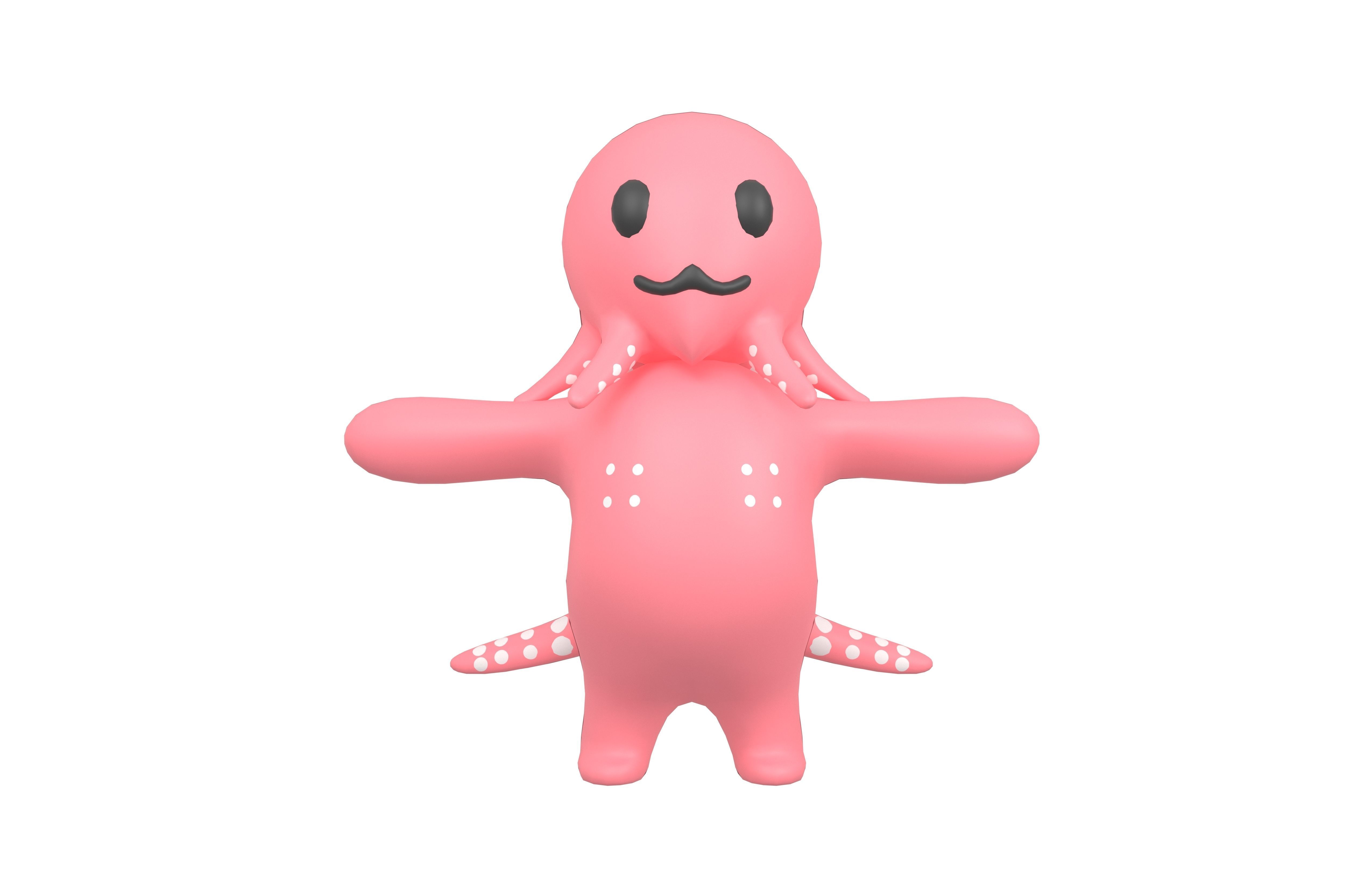 Cartoon Octopus v1 001 Low-poly 3D model_1