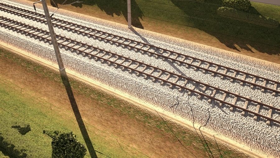 Tileable railway  3D model_8