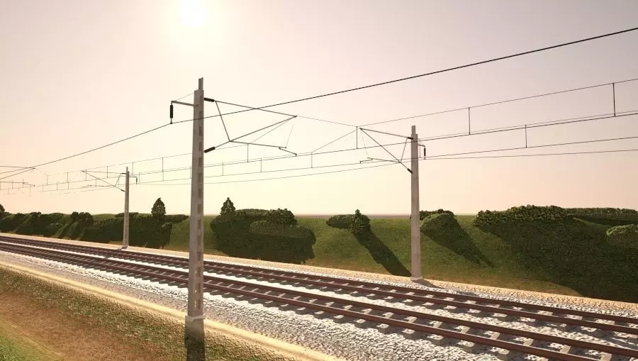 Tileable railway  3D model_0