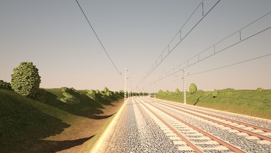 Tileable railway  3D model_5