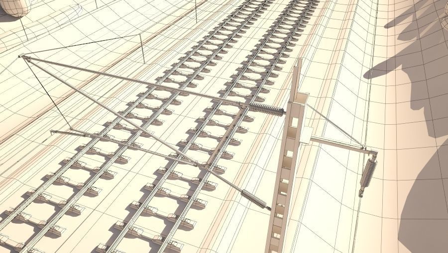 Tileable railway  3D model_12