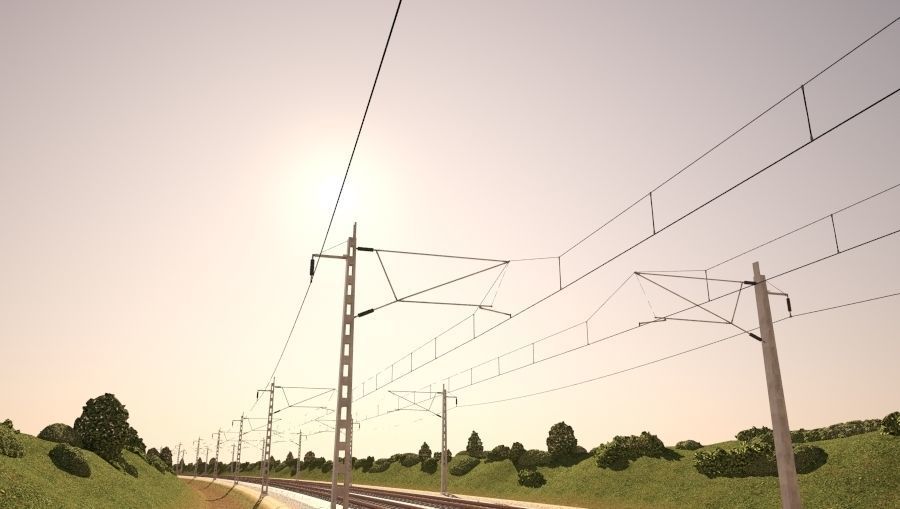 Tileable railway  3D model_6