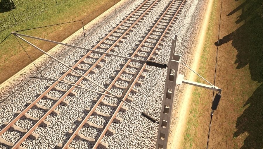 Tileable railway  3D model_4