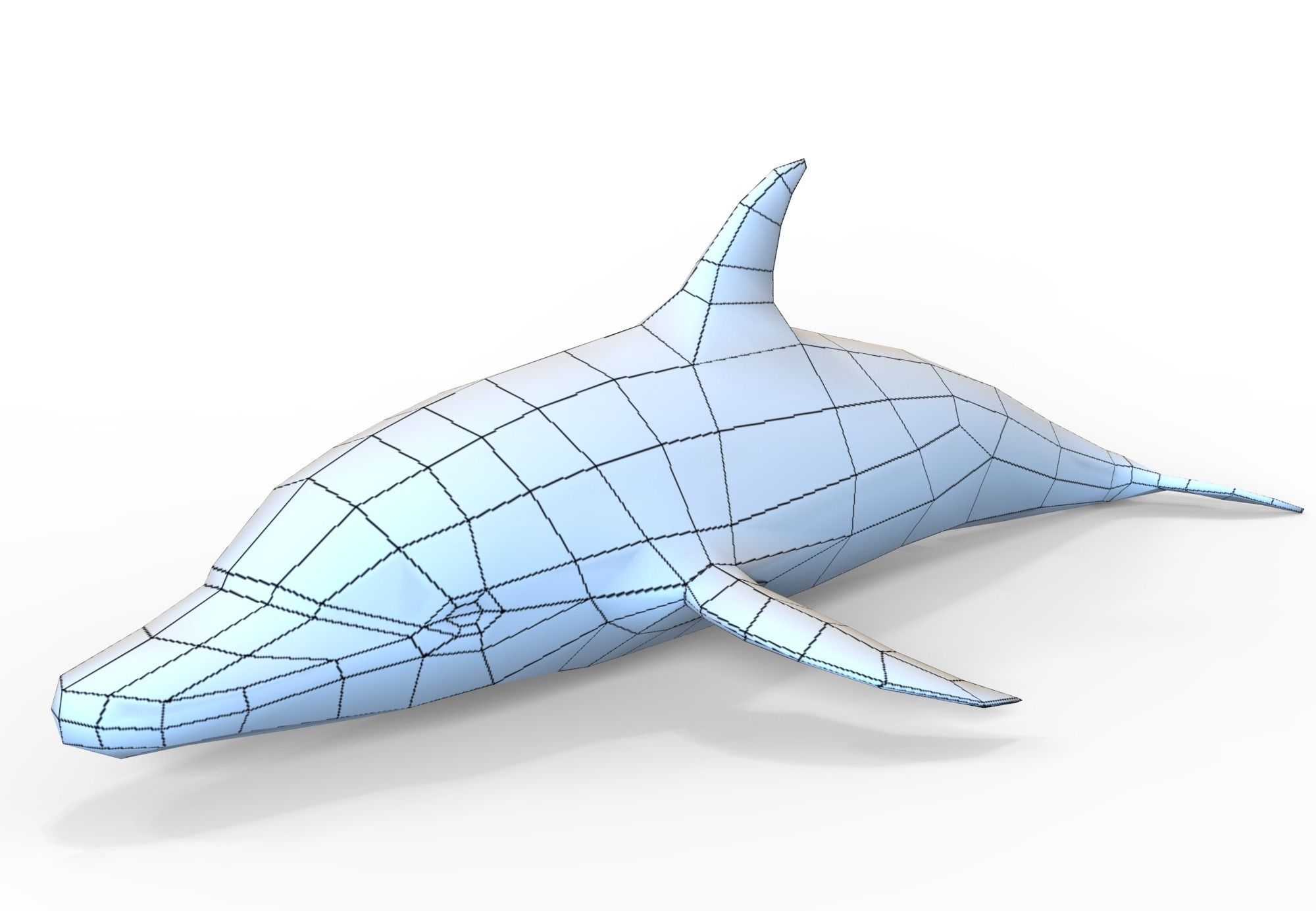 Dolphin game ready Low-poly 3D model_5