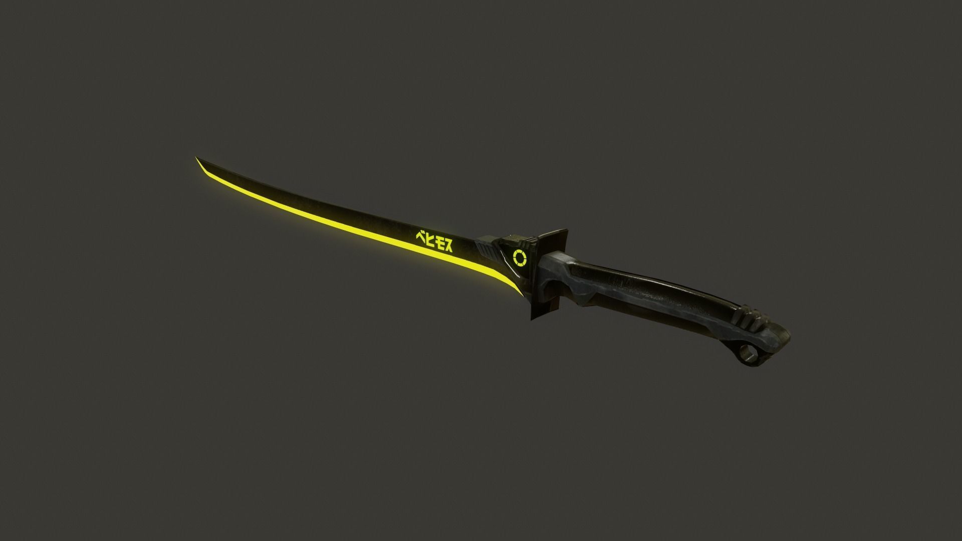 Cyberpunk-style Katana Behemoth Low-poly 3D model_3