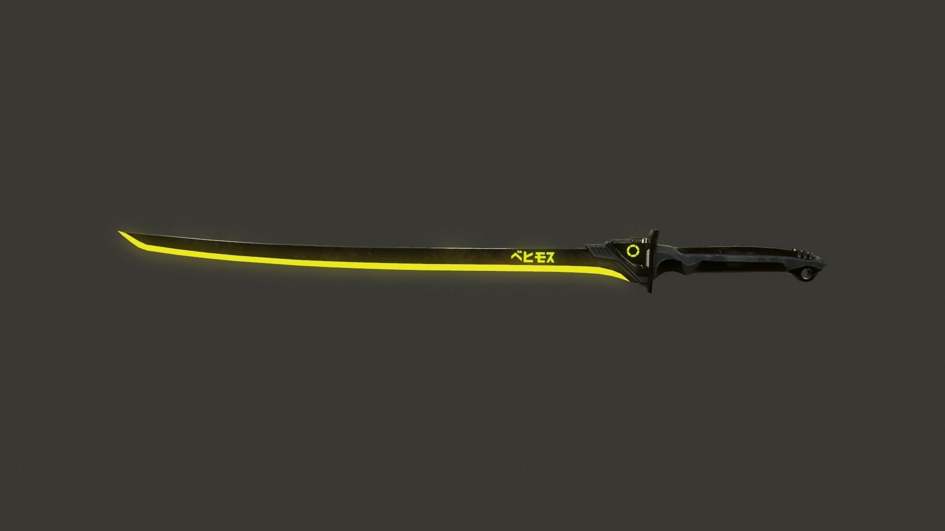 Cyberpunk-style Katana Behemoth Low-poly 3D model_0