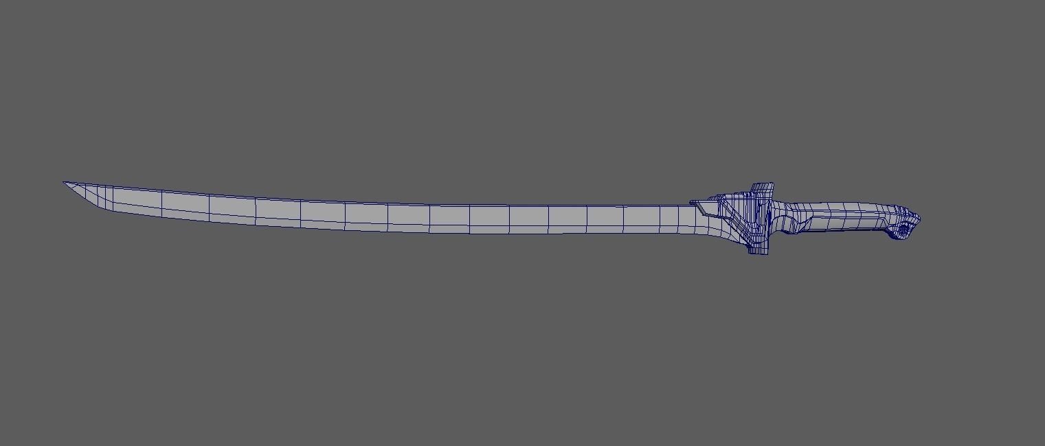 Cyberpunk-style Katana Behemoth Low-poly 3D model_6
