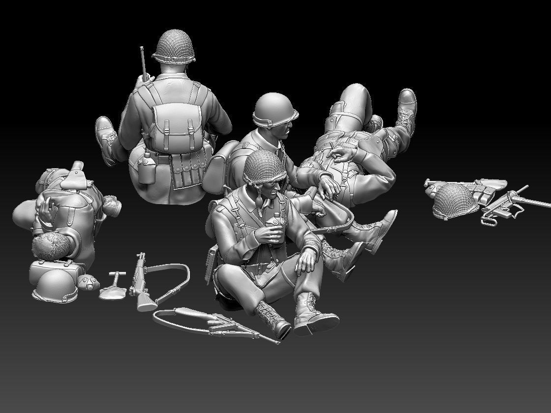 American soldiers ww2 3D print model_15