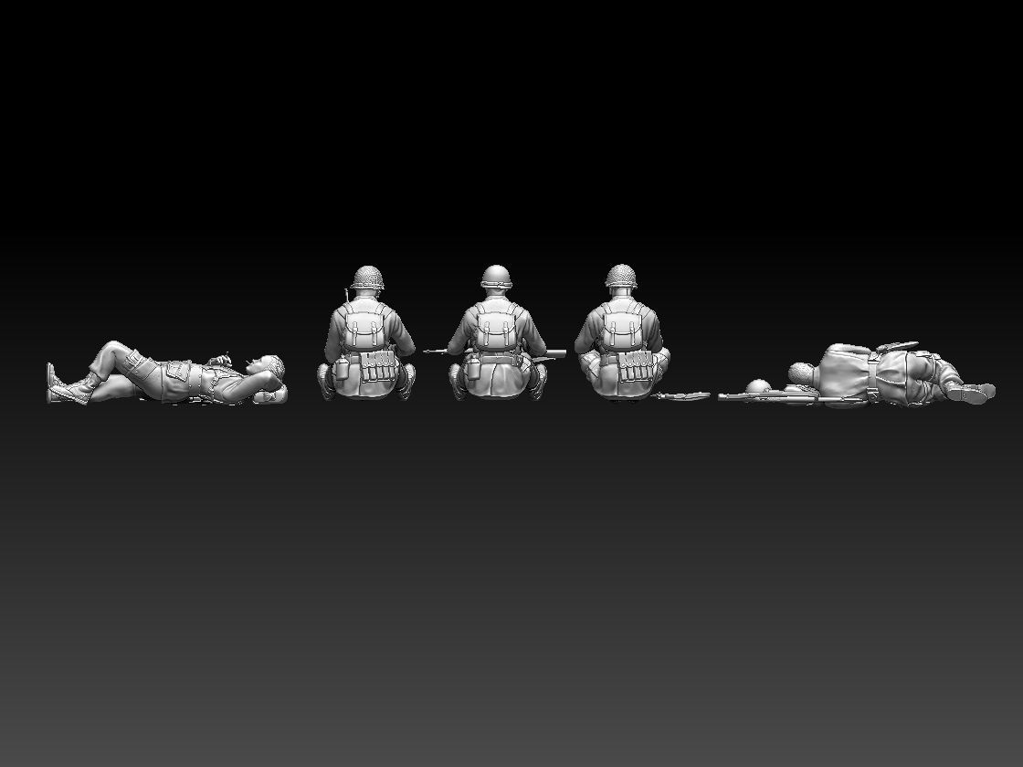 American soldiers ww2 3D print model_13