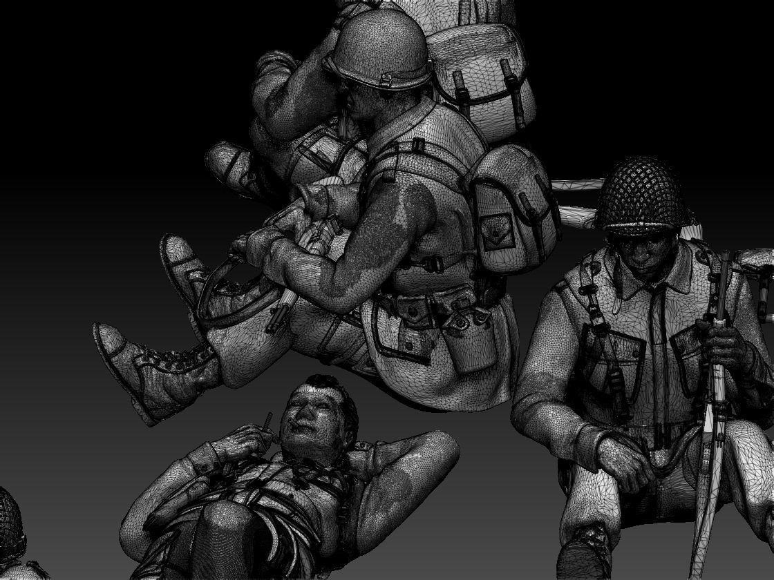 American soldiers ww2 3D print model_16