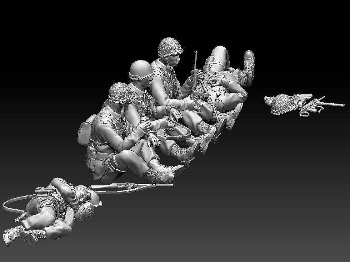 American soldiers ww2 3D print model_14