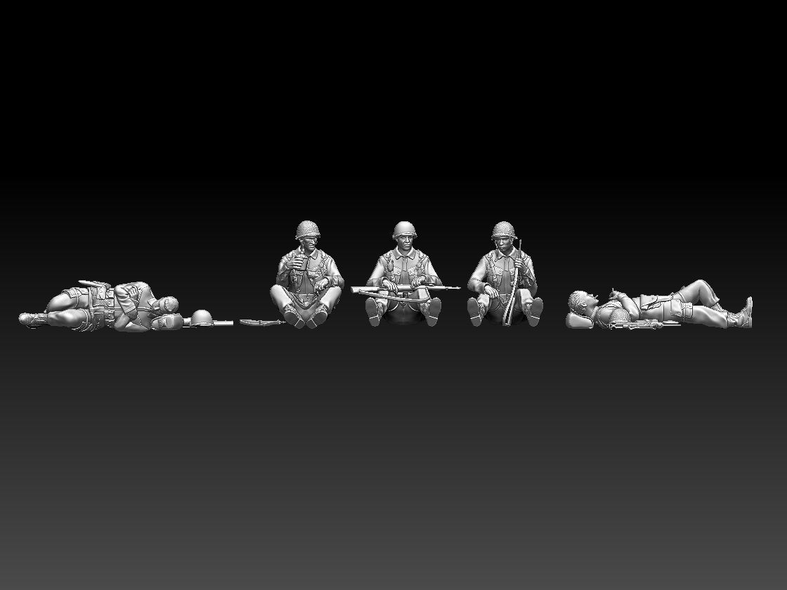 American soldiers ww2 3D print model_3