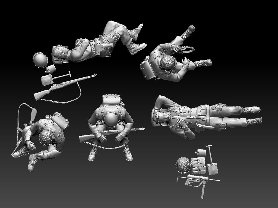 American soldiers ww2 3D print model_8