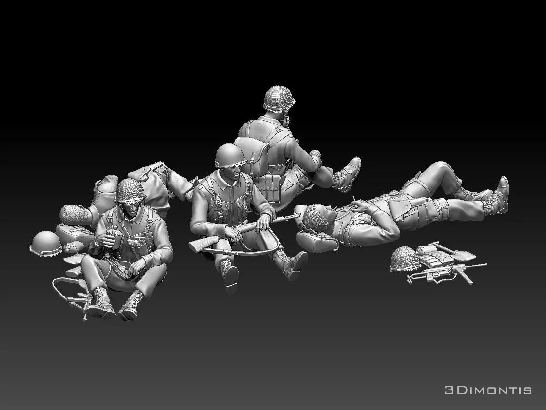 American soldiers ww2 3D print model_0