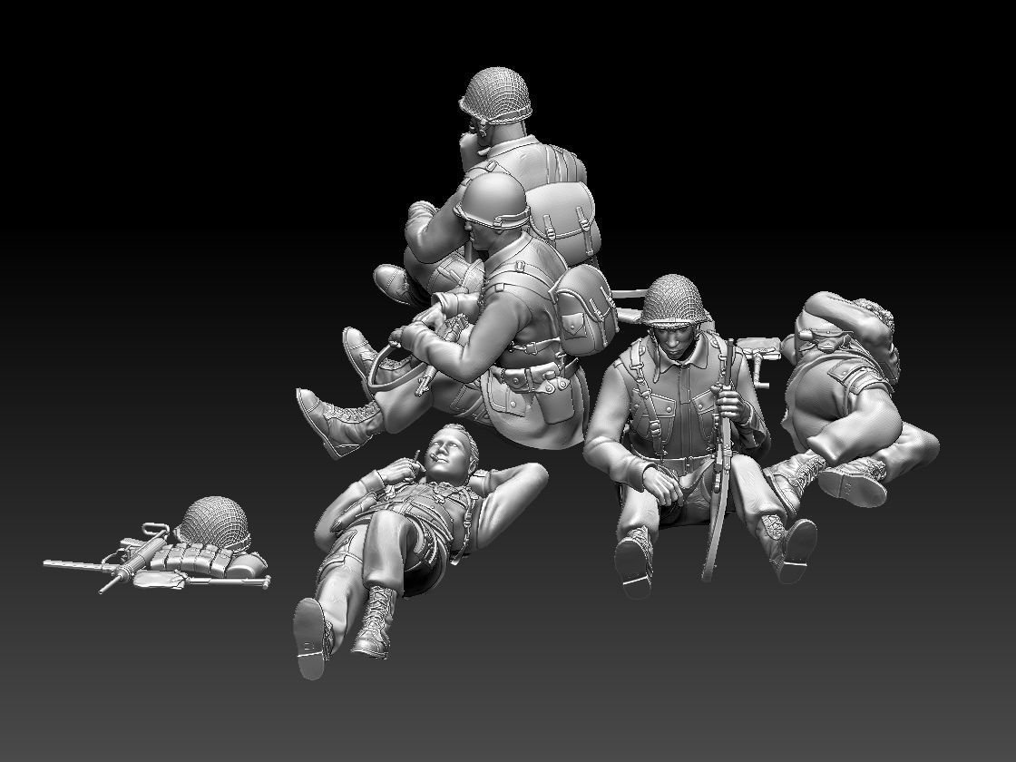 American soldiers ww2 3D print model_10