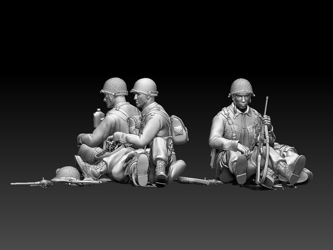 American soldiers ww2 3D print model_5