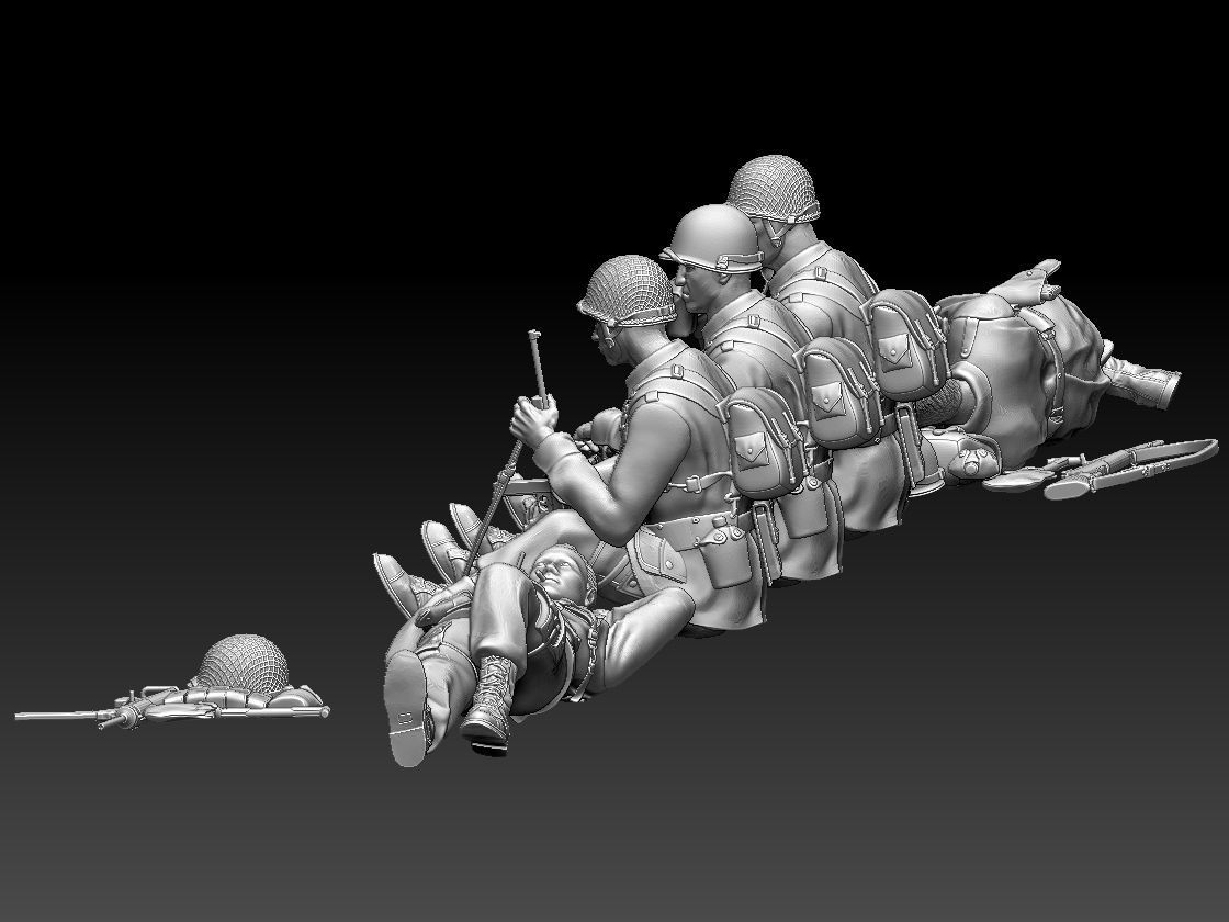American soldiers ww2 3D print model_12