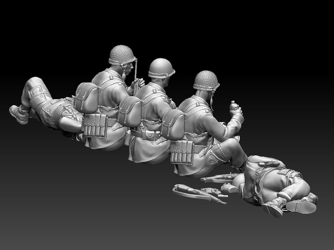 American soldiers ww2 3D print model_17