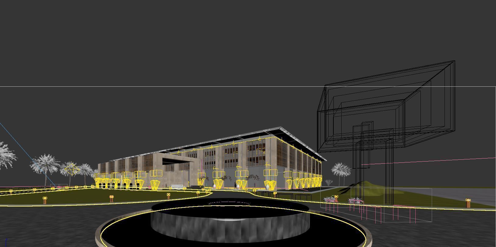 exterior model building with car parked 3D model_1