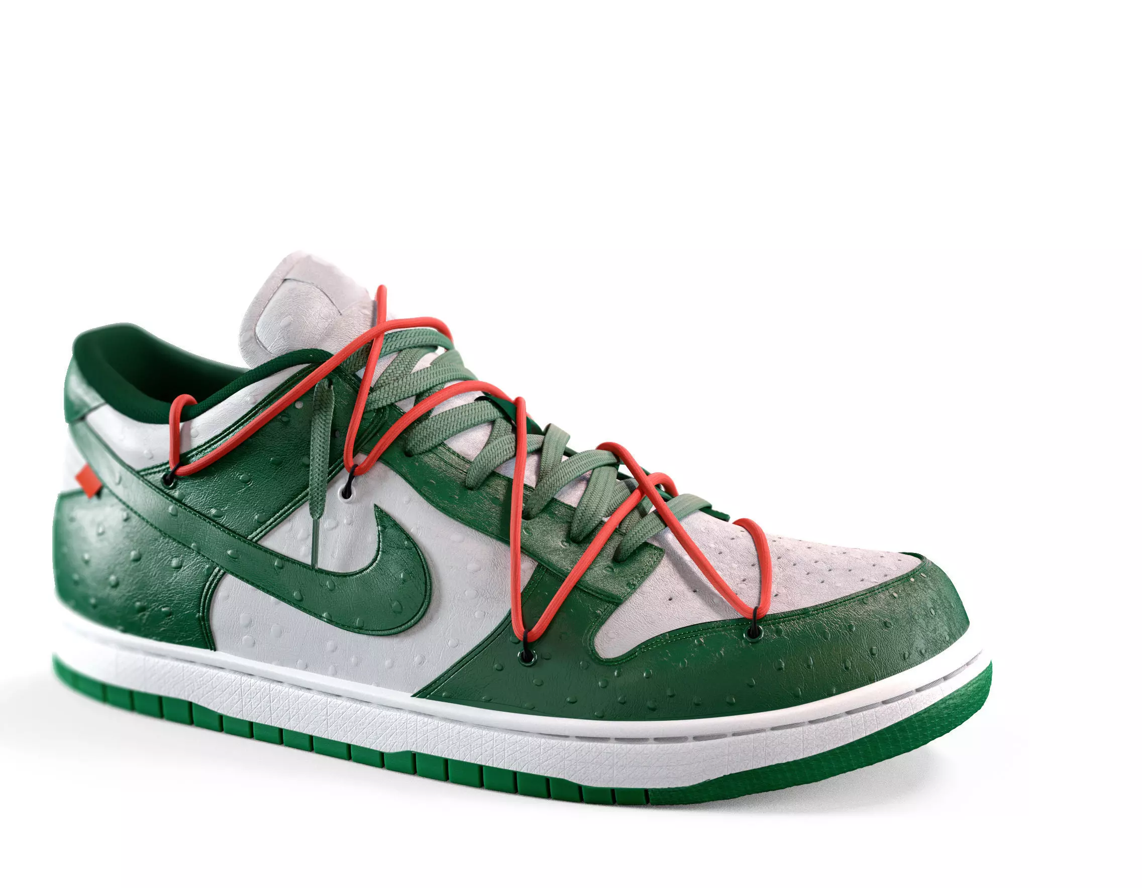 Nike Dunk Sb Off WhiteOsthich with ostrich leather textures 3D model