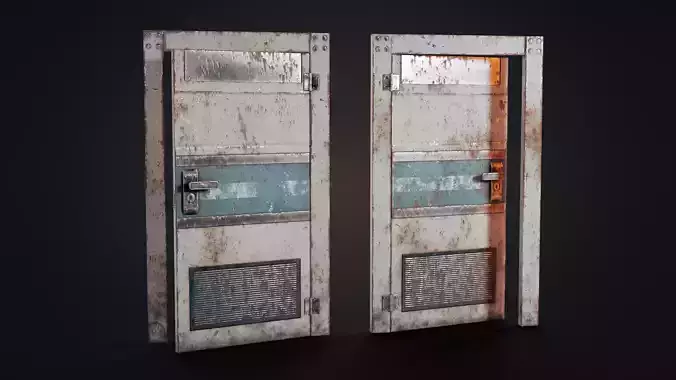 Metal Door Low-poly 3D model