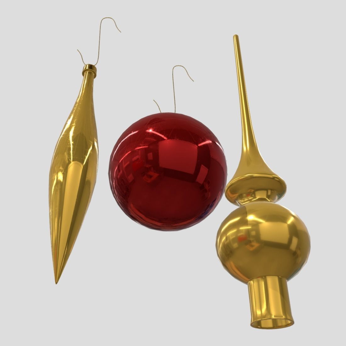 Christmas Bauble 3  Low-poly 3D model_11
