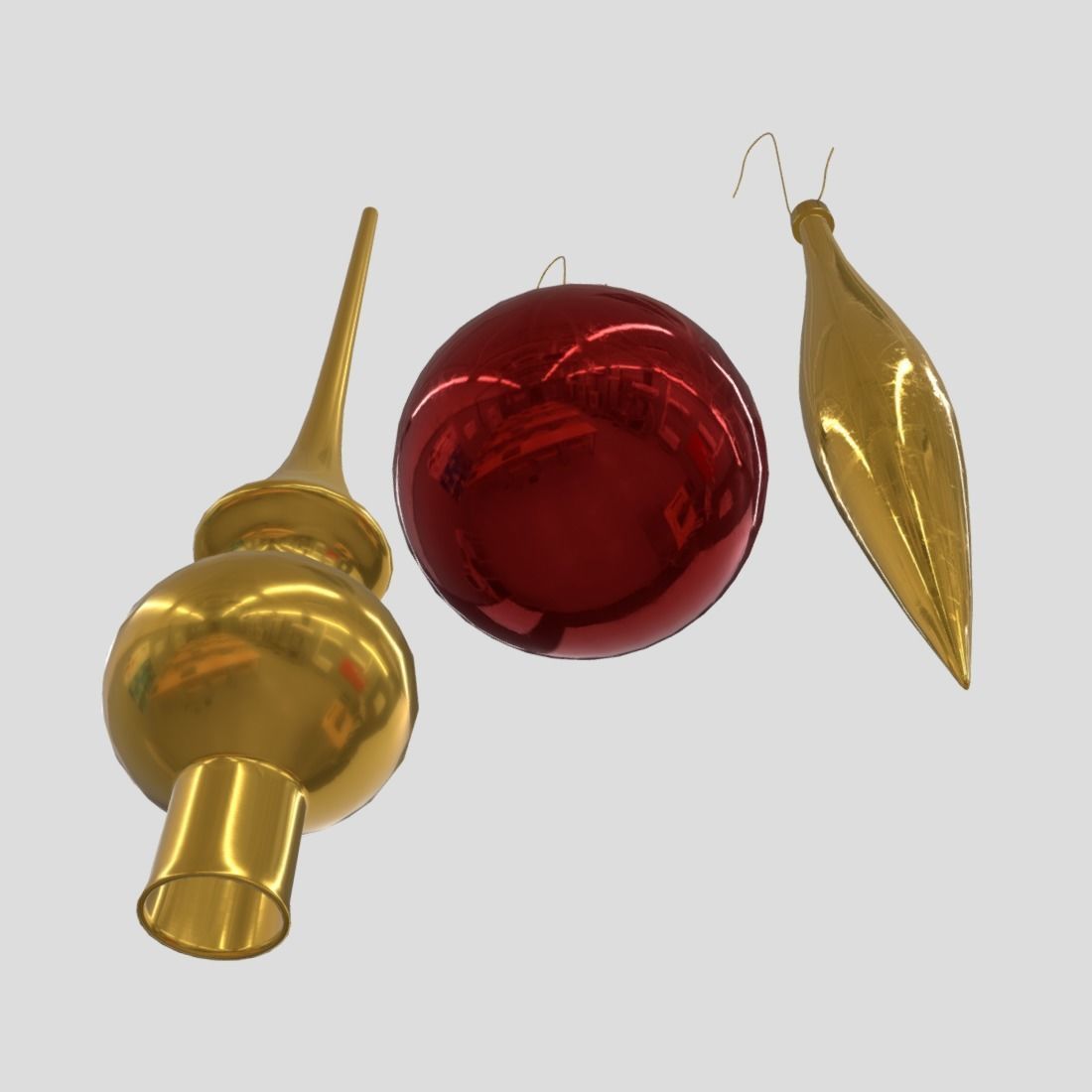 Christmas Bauble 3  Low-poly 3D model_9