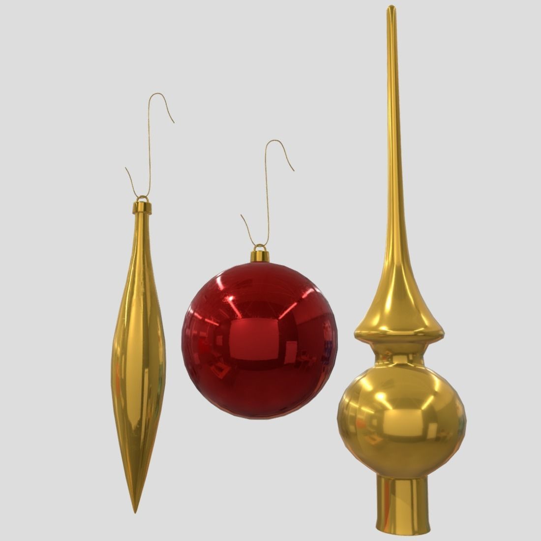 Christmas Bauble 3  Low-poly 3D model_3