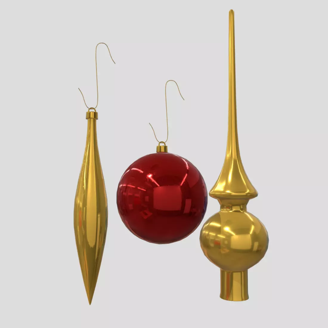Christmas Bauble 3  Low-poly 3D model_0