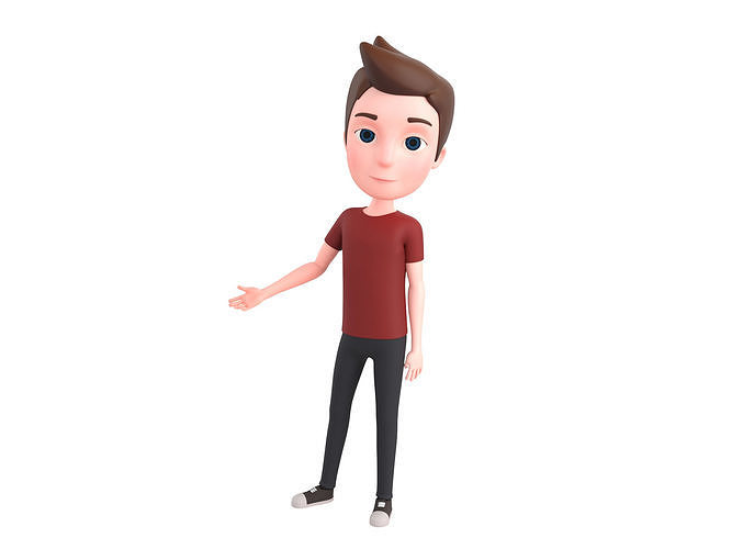 Character046 Rigged CartoonMan 3D model