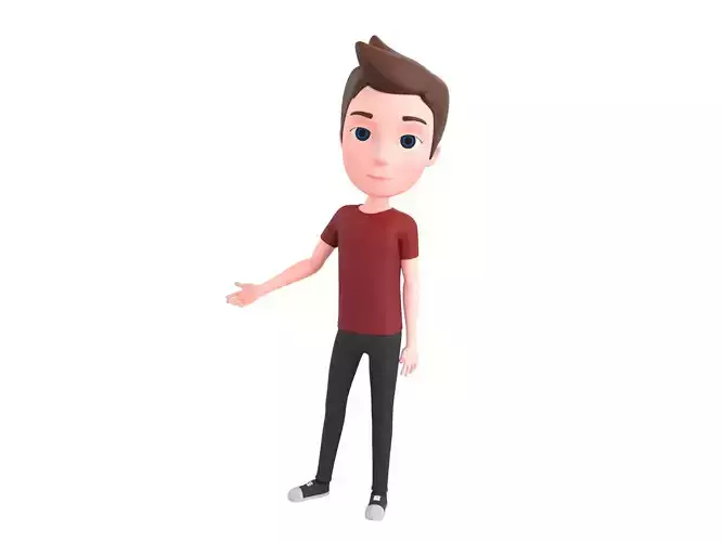 Character046 Rigged CartoonMan 3D model