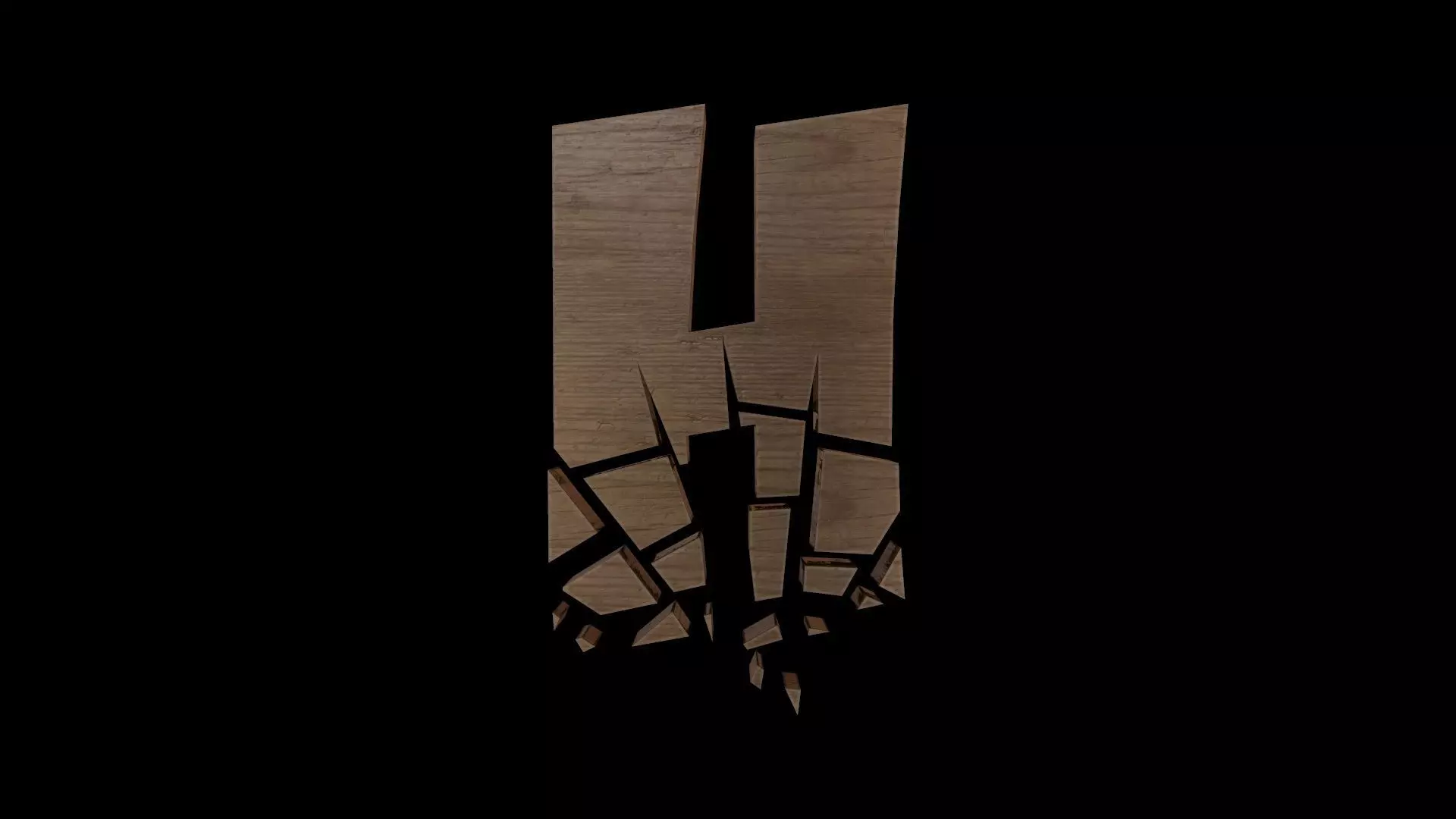 FONT-080 Letter H Low-poly 3D model_0