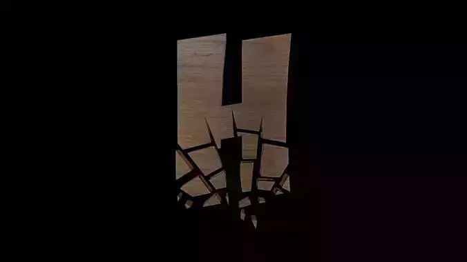 FONT-080 Letter H Low-poly 3D model