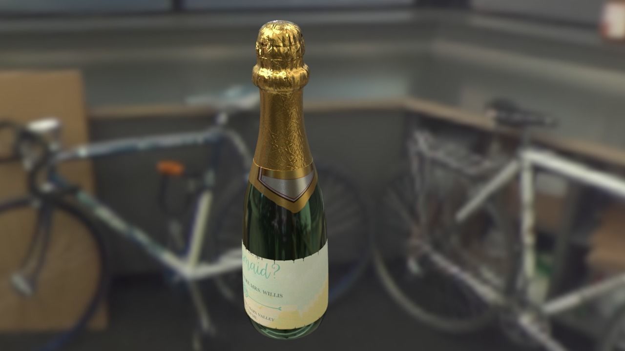 Champagne wine Low-poly 3D model_2