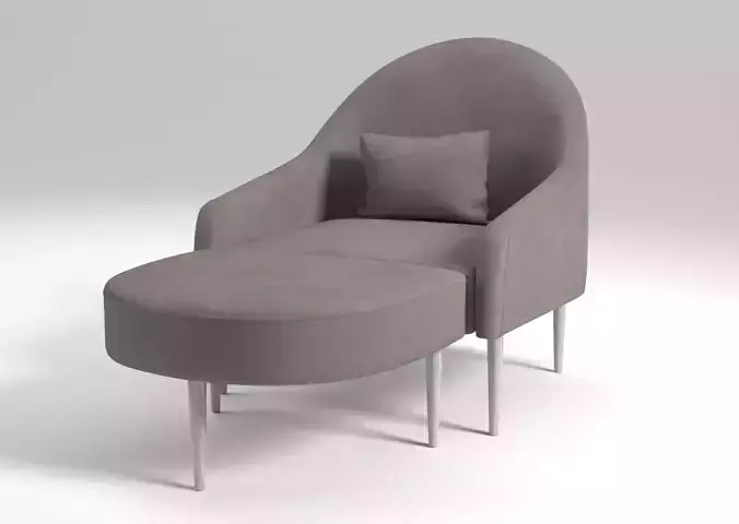 Furniture lounge chair with ottoman