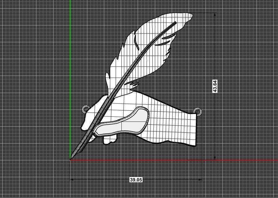 3D  Feather Pendant Ready for 3d Print 3d Feather Necklace 3D print model_6