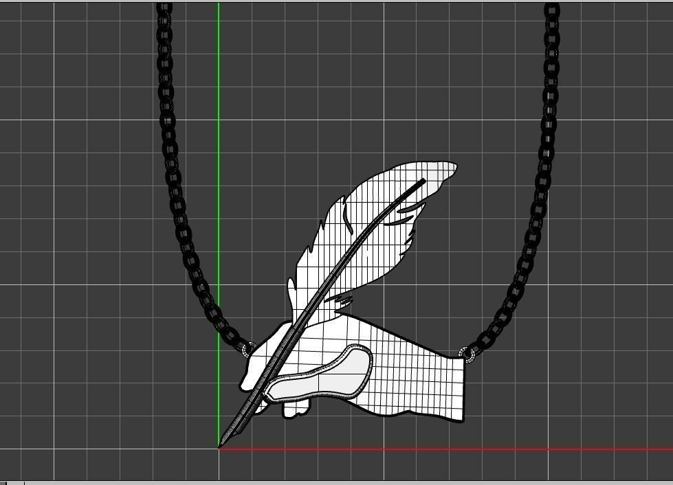 3D  Feather Pendant Ready for 3d Print 3d Feather Necklace 3D print model_10