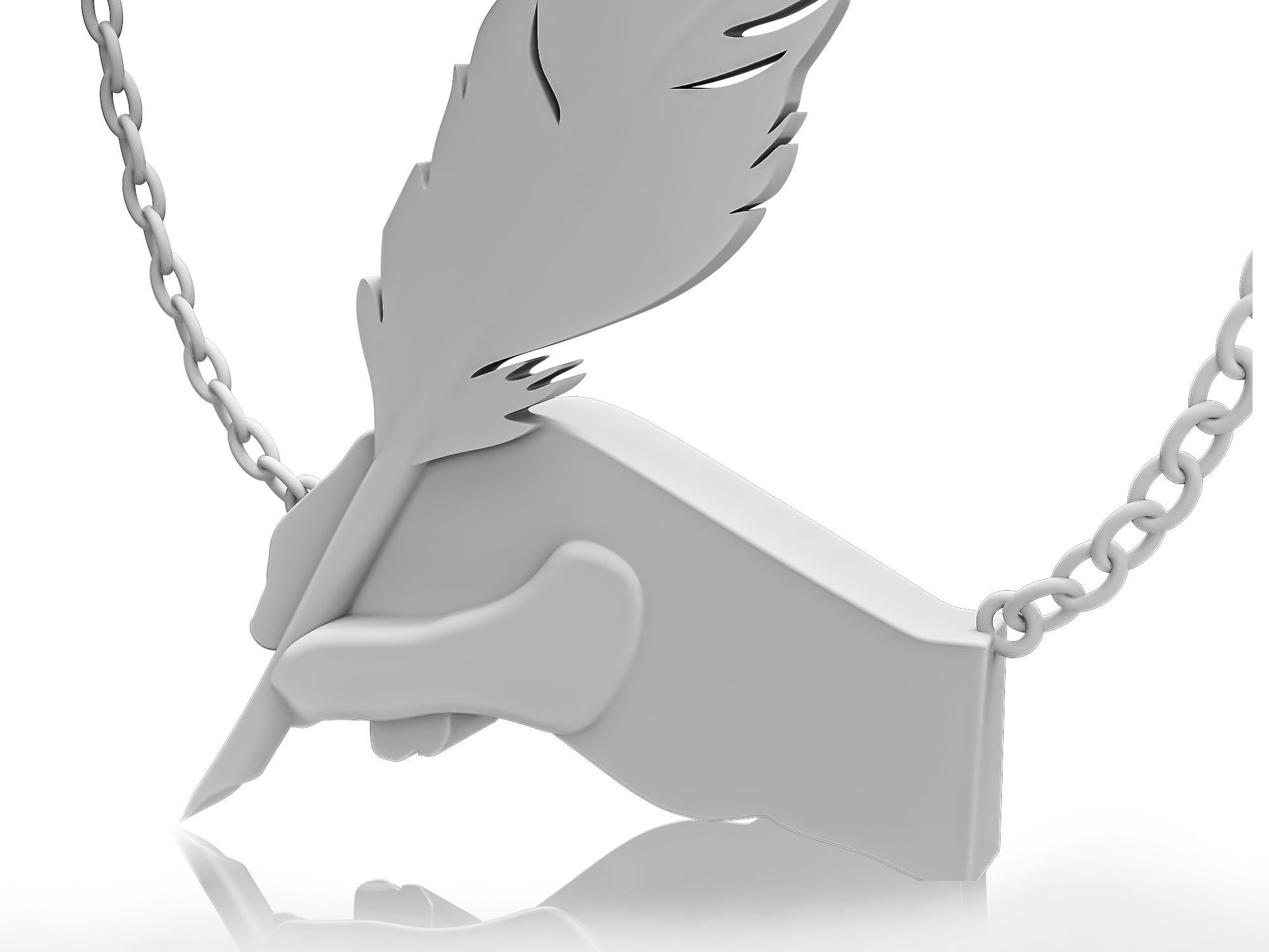 3D  Feather Pendant Ready for 3d Print 3d Feather Necklace 3D print model_1