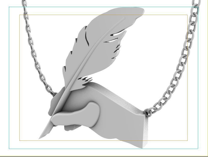 3D  Feather Pendant Ready for 3d Print 3d Feather Necklace 3D print model_7