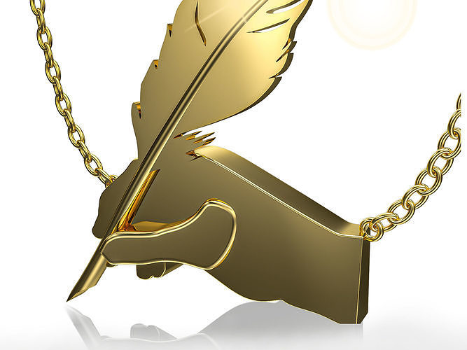3D  Feather Pendant Ready for 3d Print 3d Feather Necklace 3D print model