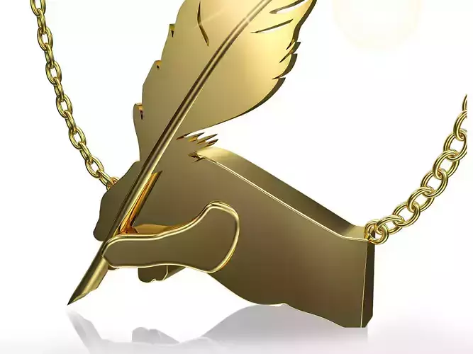 3D  Feather Pendant Ready for 3d Print 3d Feather Necklace 3D print model