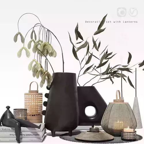 Decorative set with lanterns