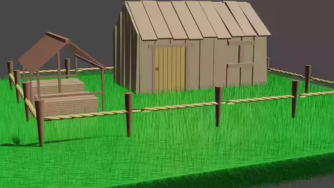 Old home Low-poly 3D model