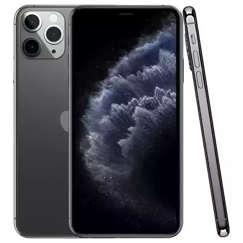 Apple iPhone 11 Pro Max Space Gray Low-poly 3D model