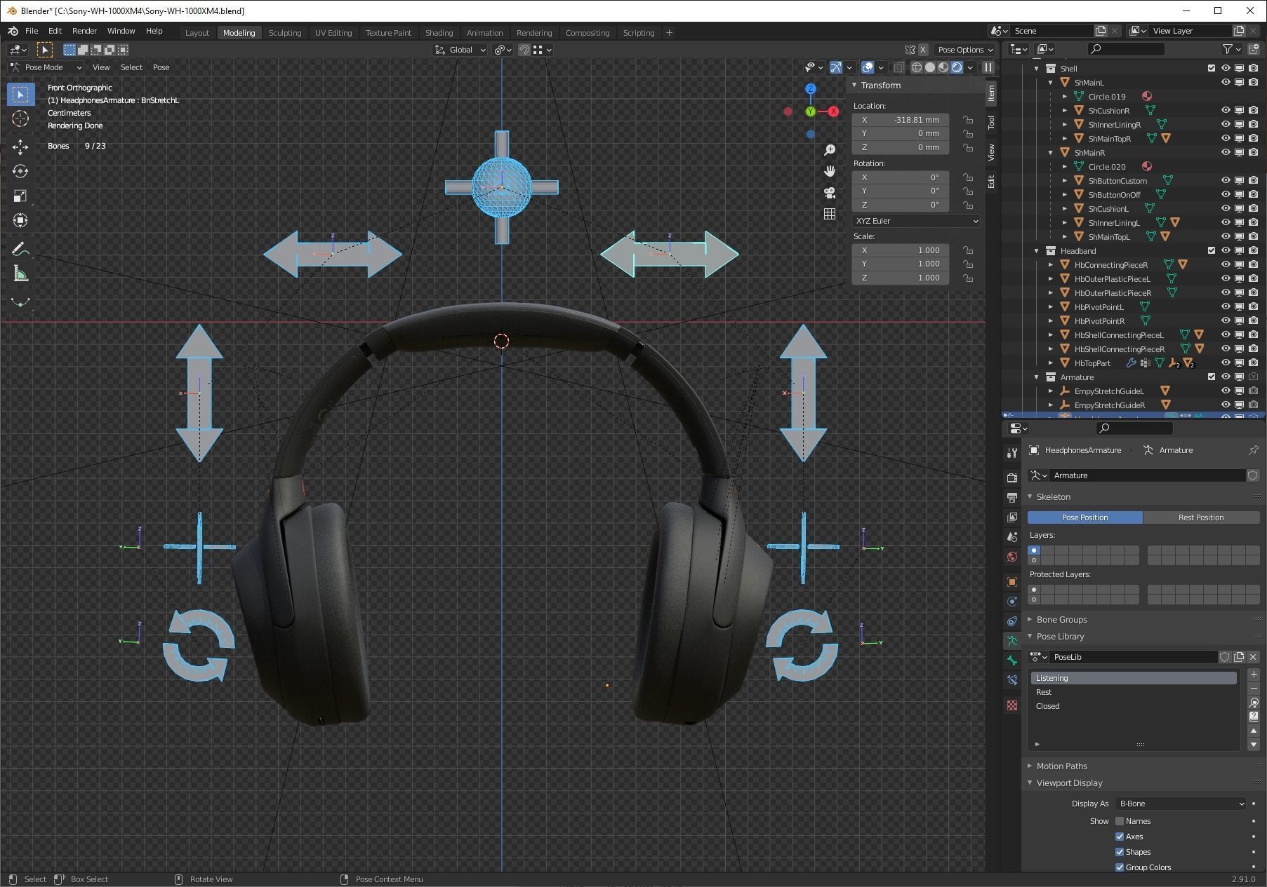 Noise Cancelling Wireless Headset Sony WH-1000XM4 3D model_22
