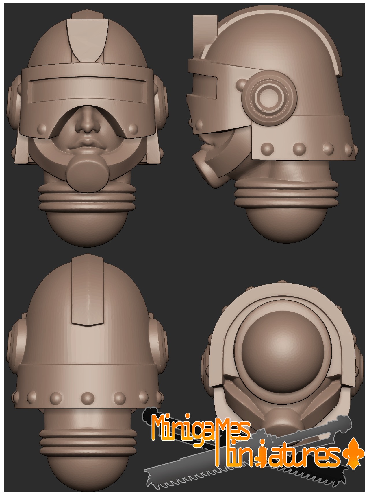 Space police alternative heads 3D print model_5