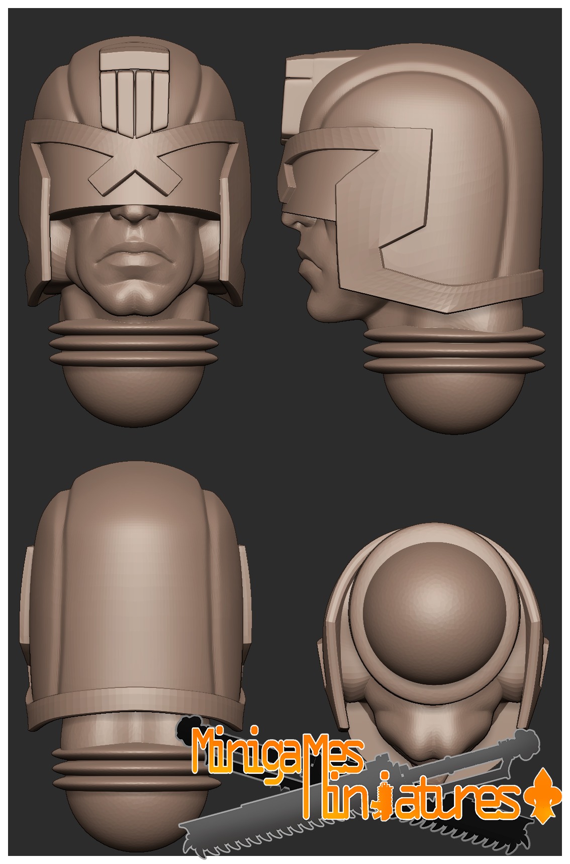 Space police alternative heads 3D print model_2