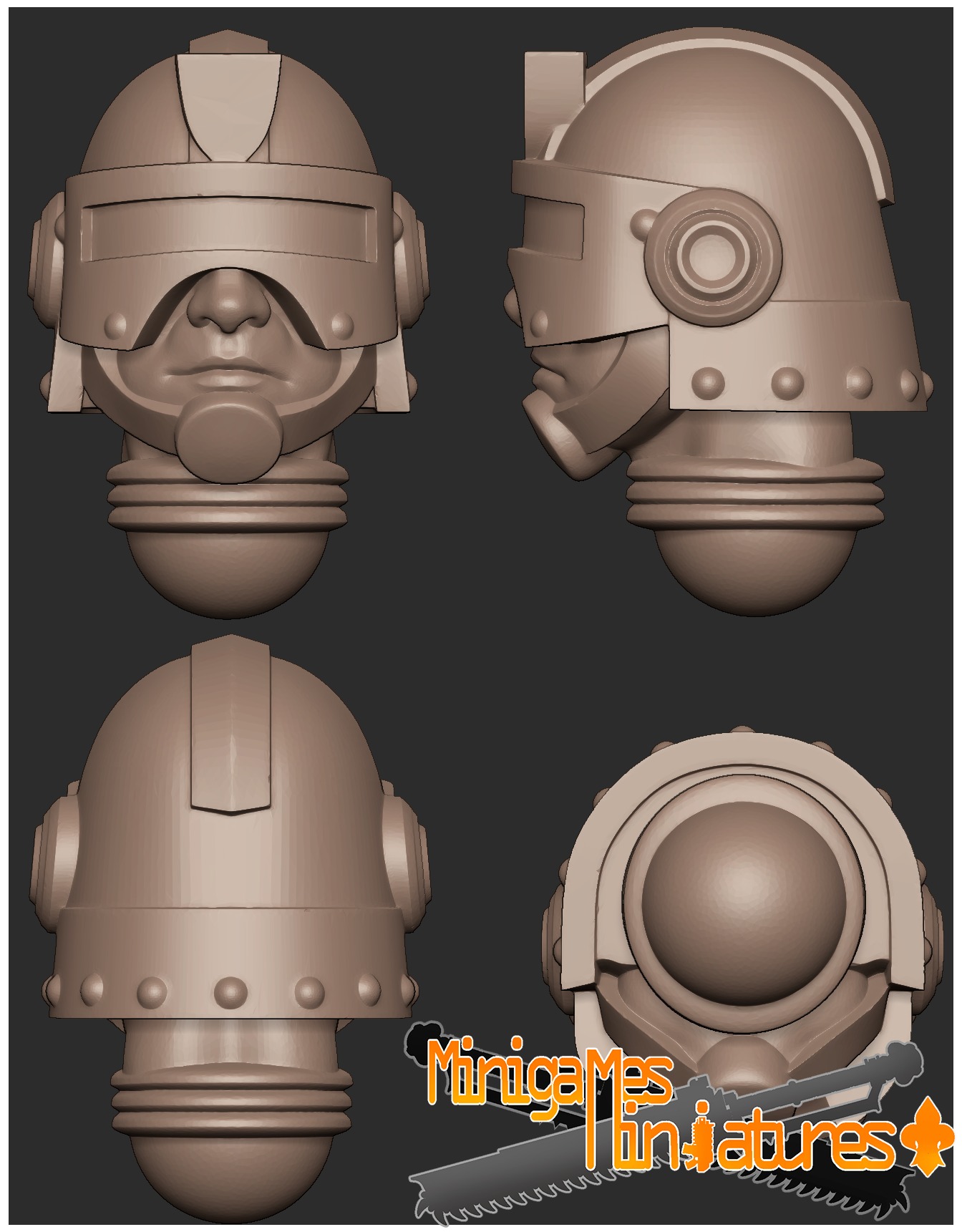 Space police alternative heads 3D print model_1