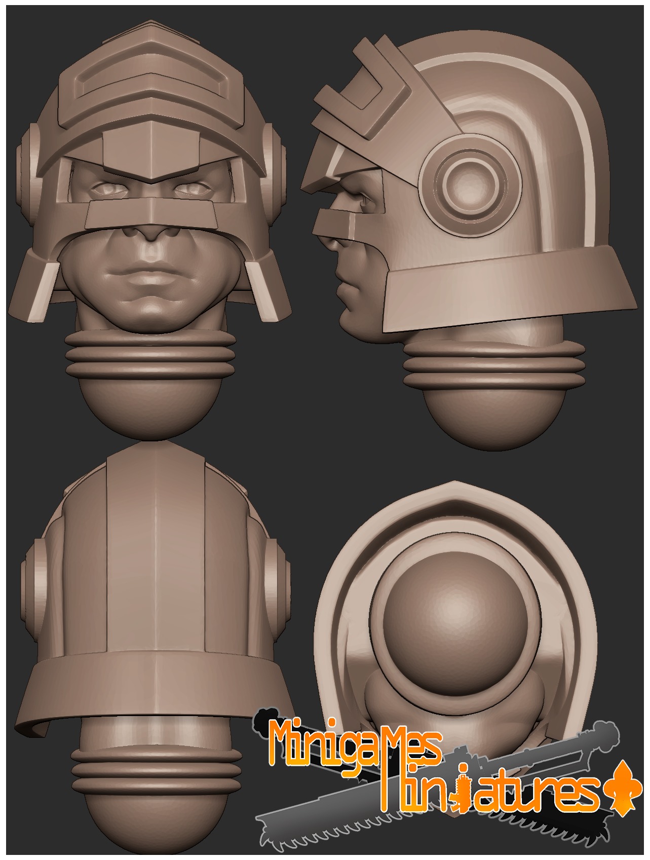 Space police alternative heads 3D print model_3