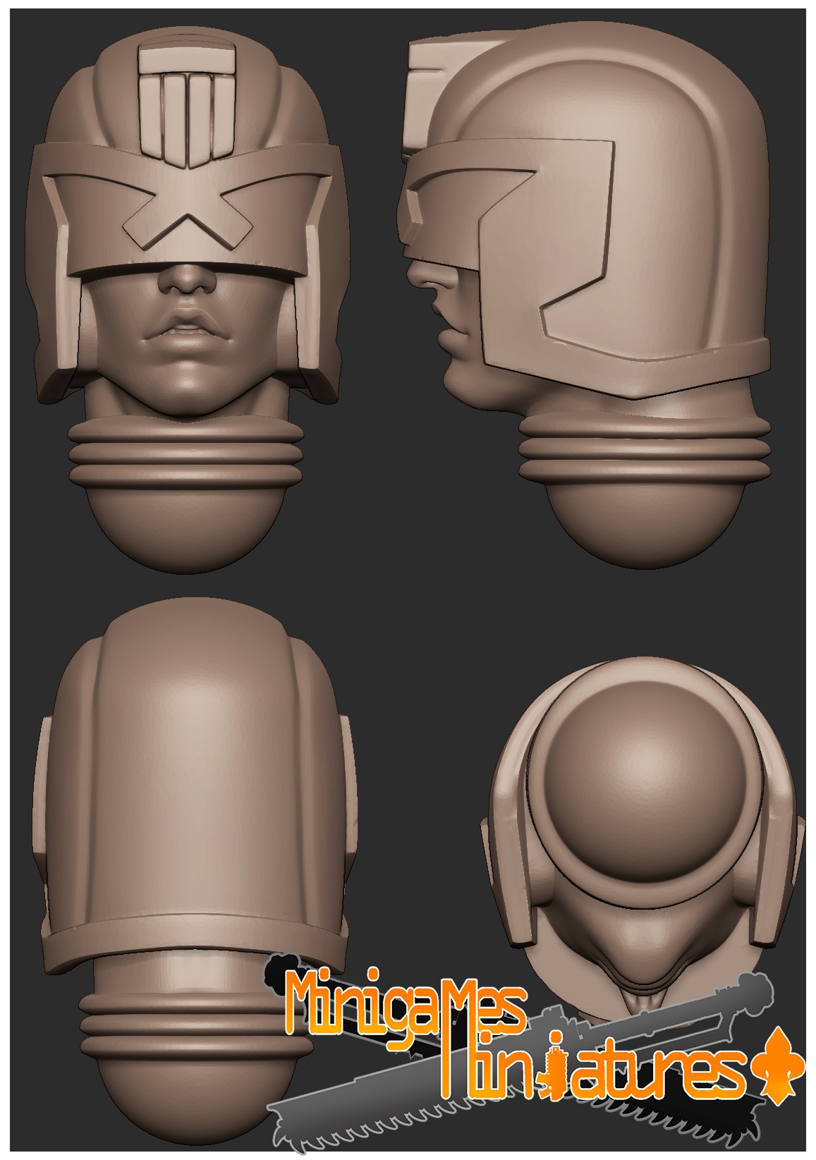Space police alternative heads 3D print model_4